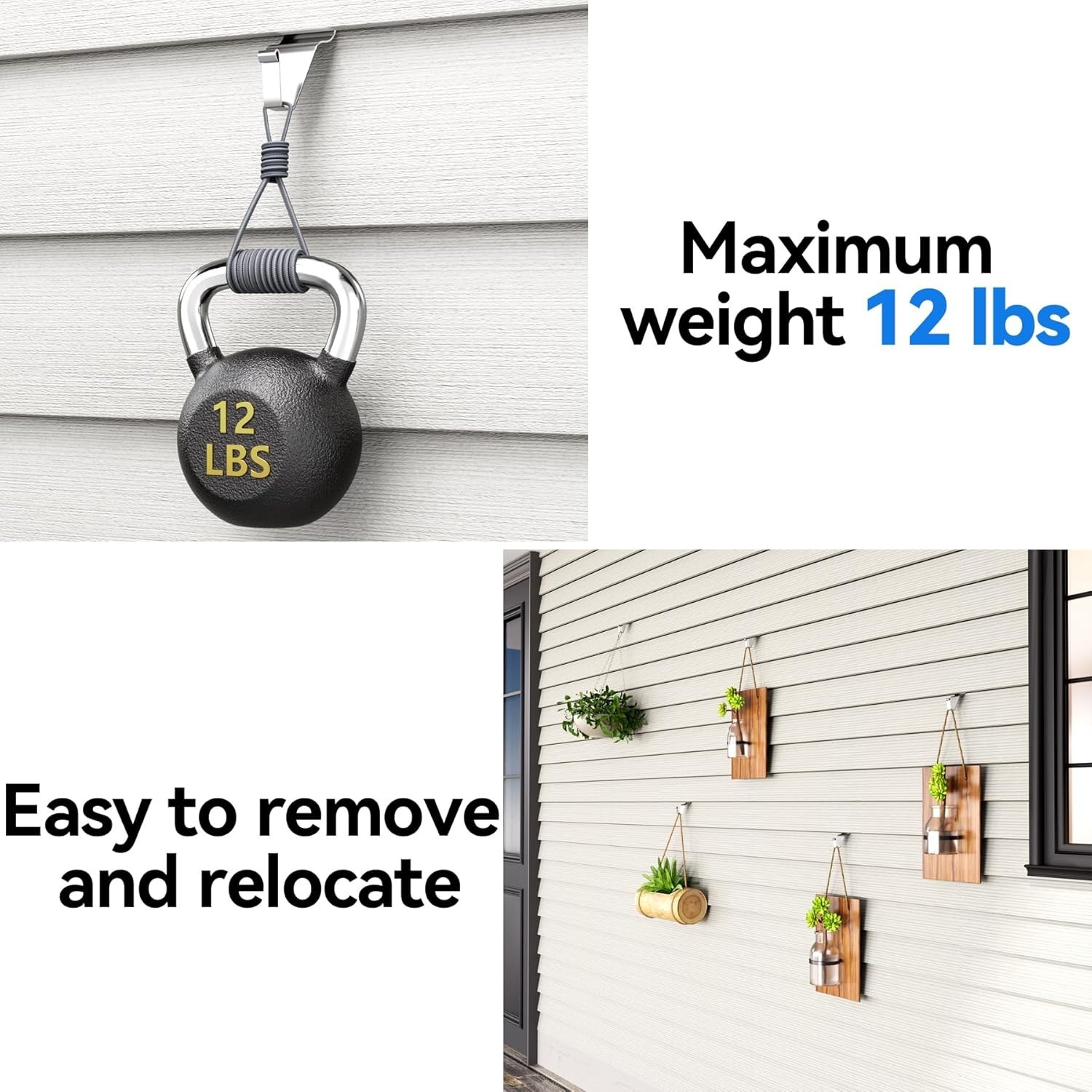 Rust-Resistant Vinyl Siding Clips - Quick Install Heavy Duty Hooks (10 Count)