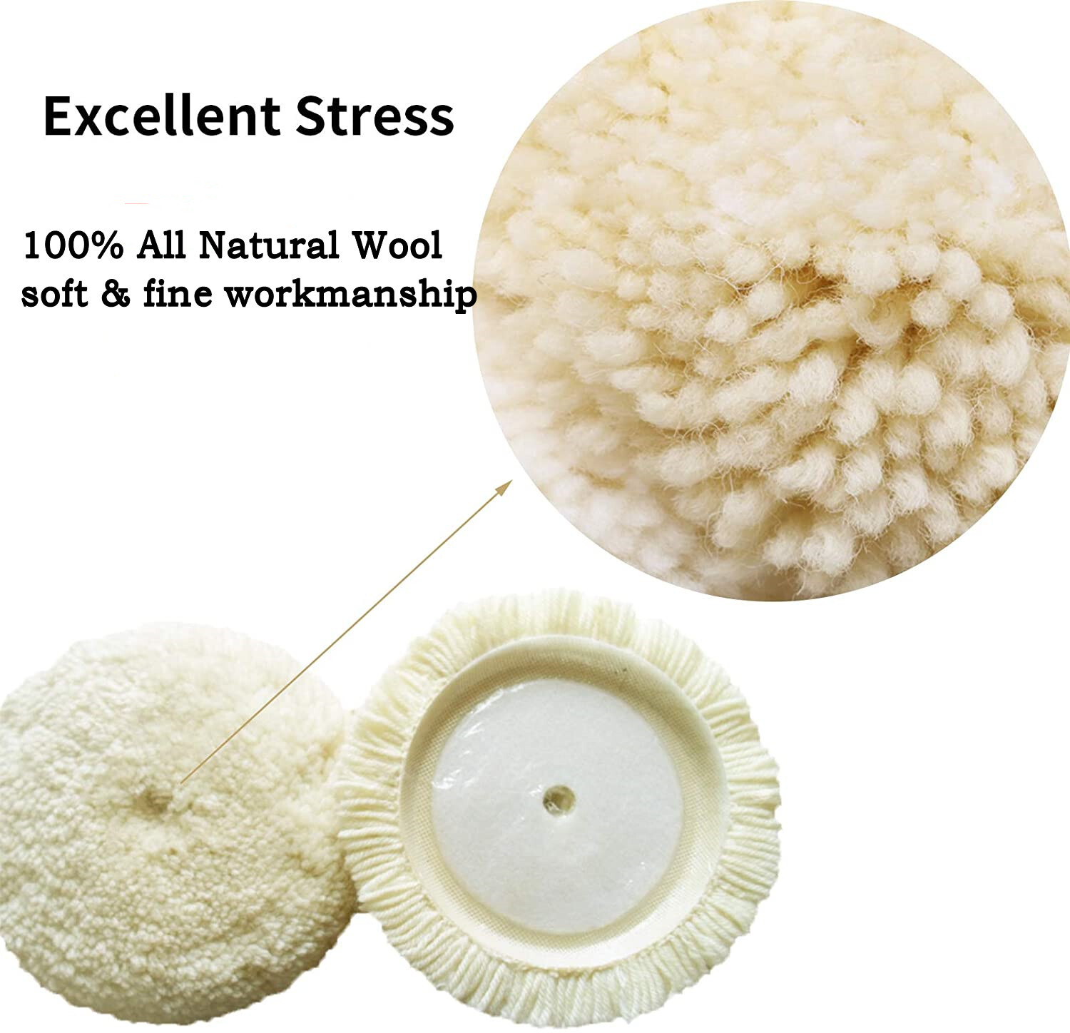 Polishing Pad Buffing Pads 7inch 5Pack Wool Hook Buffer Pads for Car Polisher