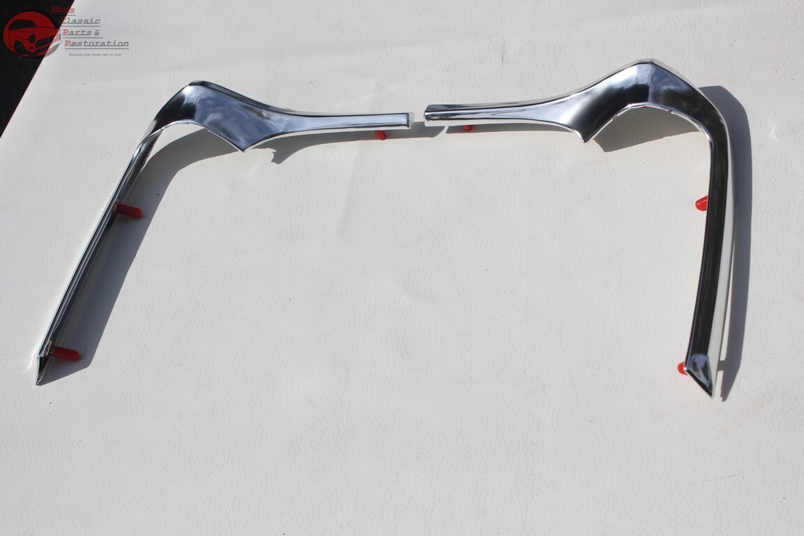 68-72 Chevy II Nova Front Fender Head Light Lamp Eyebrow Trim Moldings Pair New