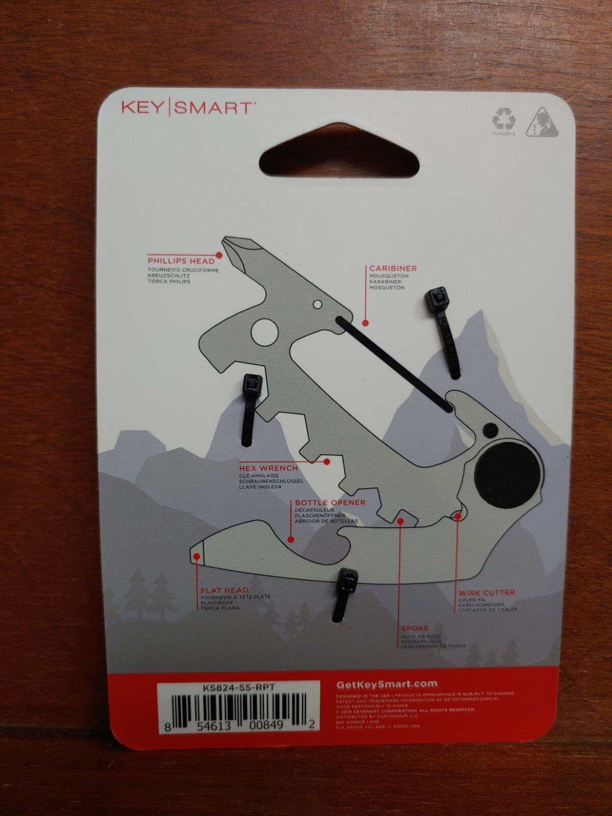 NEW Compact Multi-Tools KEY SMART ALLTUL Raptor 4-in-1 Keyring with 7 tools