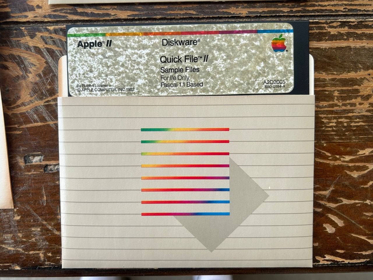 Apple II Quick File II Software with Disks. Manuals. Box. 1982 year