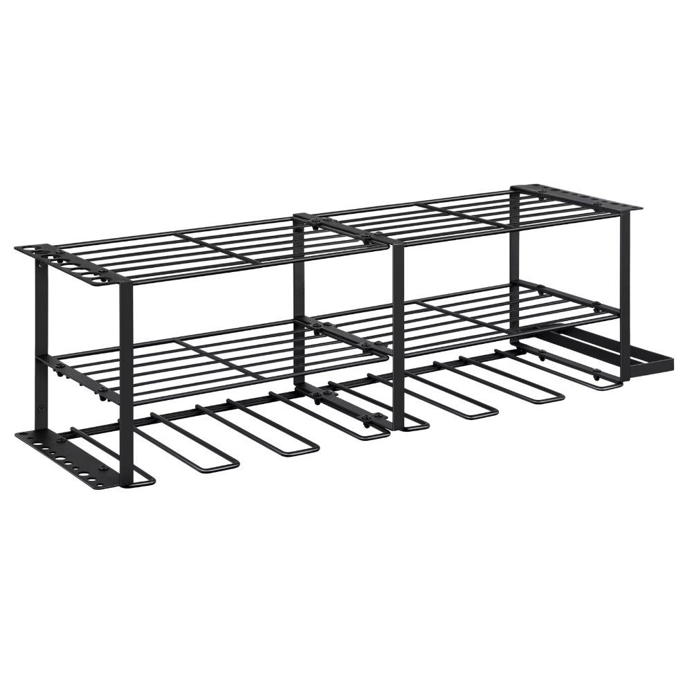 Wall Mounted Power Tool Organizer with 6 Drill Holders, Garage Tool Organizers