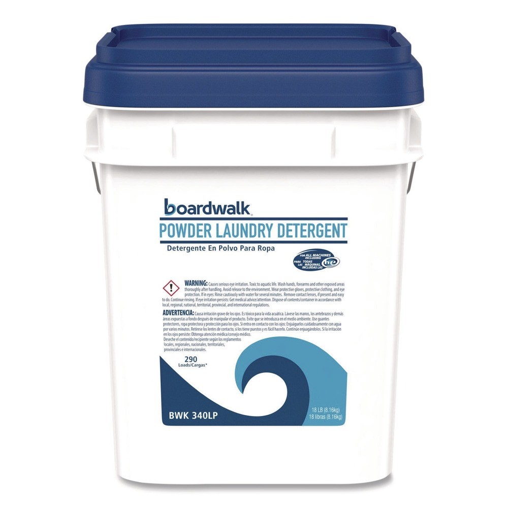 Boardwalk 340LP 18 lb Pail Low Foam Powder Laundry Detergent - Crisp Clean New