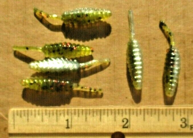 25 TENNESSEE SHAD RED FL 1.5" RAT Tail BEETLES Crappie Fishing Lures Beetle Spin
