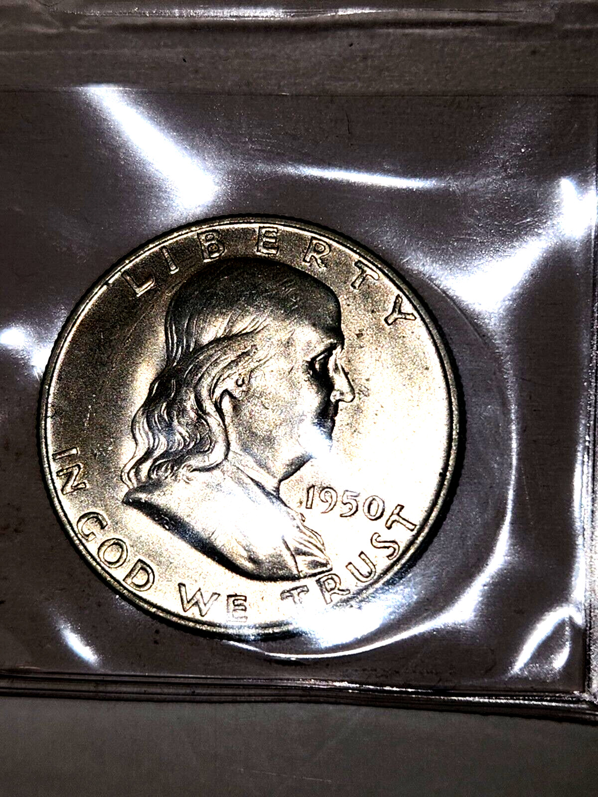 1950-D SILVER FRANKLIN HALF DOLLAR GEM BU!/ RAW! Uncertified! See Photos