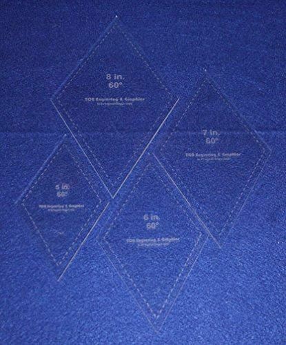 Diamond Templates 5, 6, 7, 8 - Clear 1/8" 60 Degree