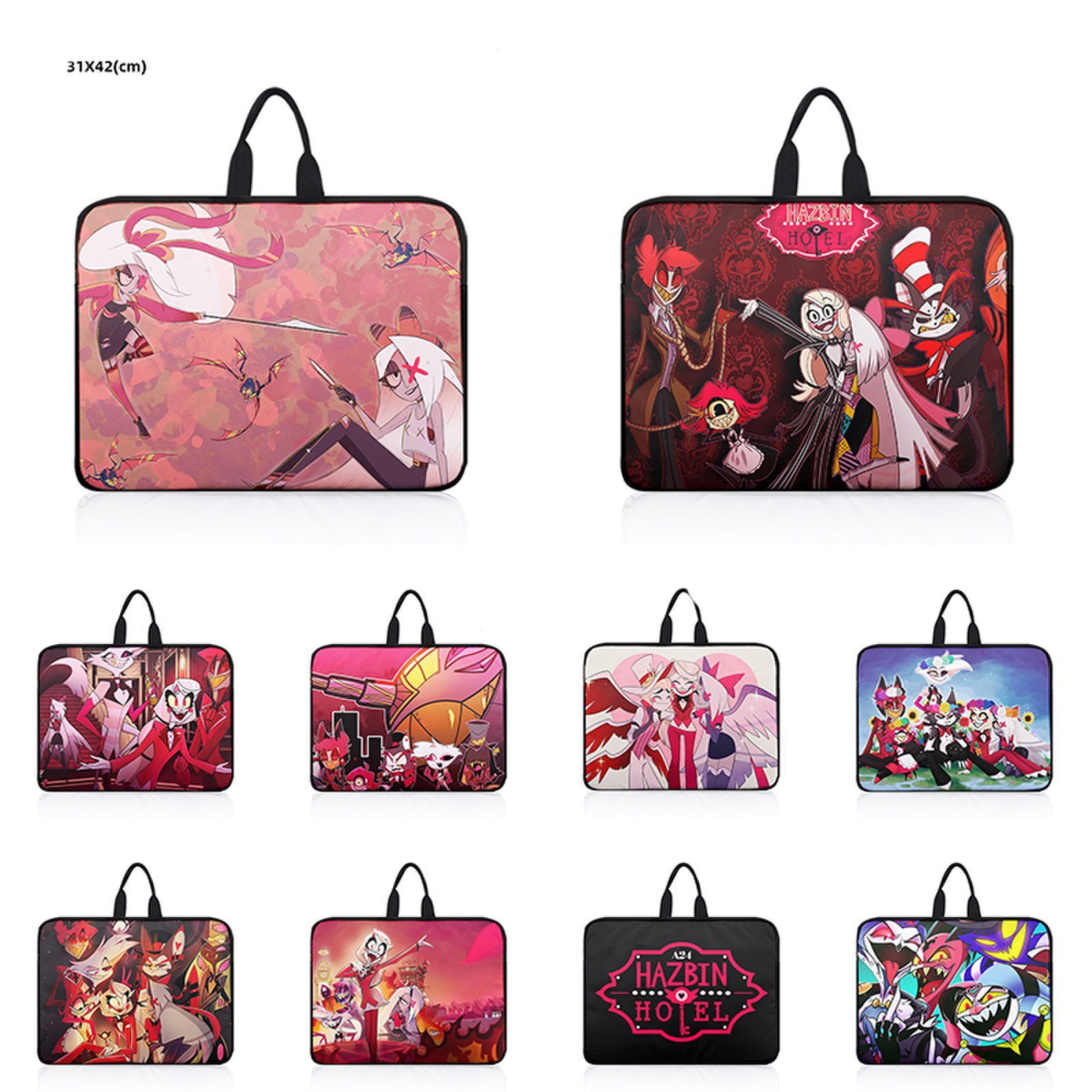 Hazbin-Hotel Laptop Computer Bag Anime Laptop Sleeve Case Handbag Bag Alastor