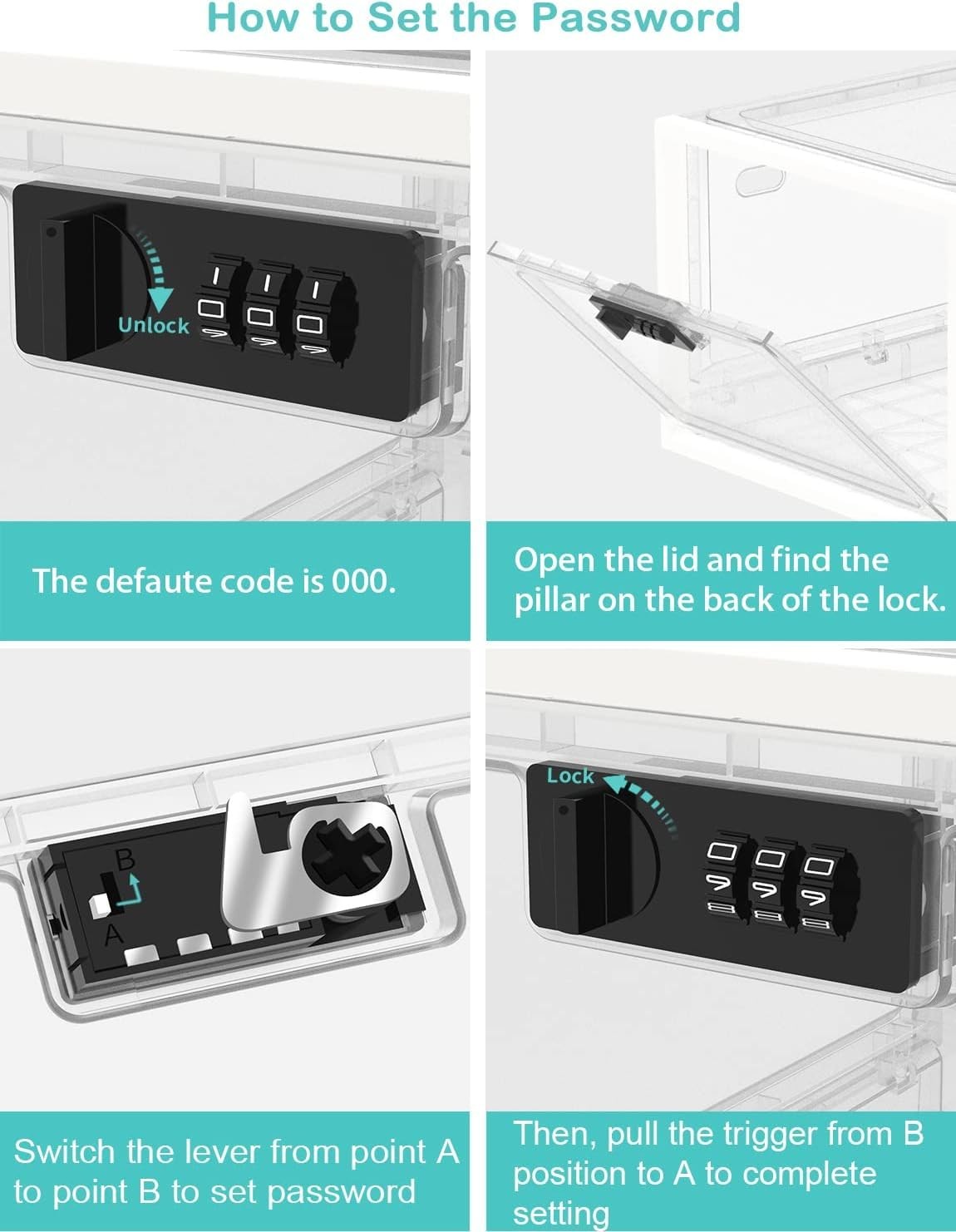 Large Medicine Lock Box for Safe Medication, Lockable Storage Box for Fridge/...