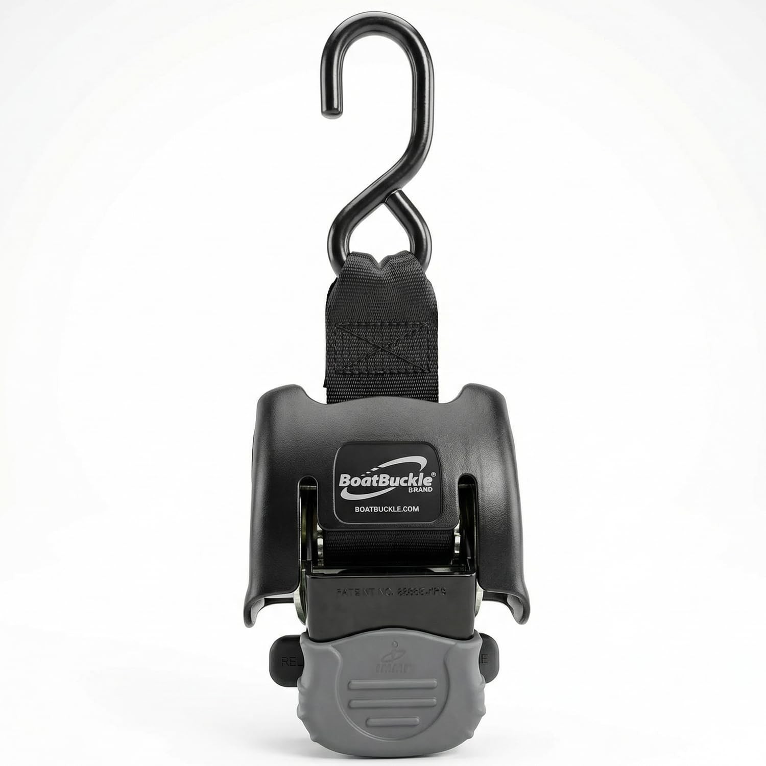 Retractable Transom Tie Down Strap – Bolt On Retractable Ratchet Strap for Bo...
