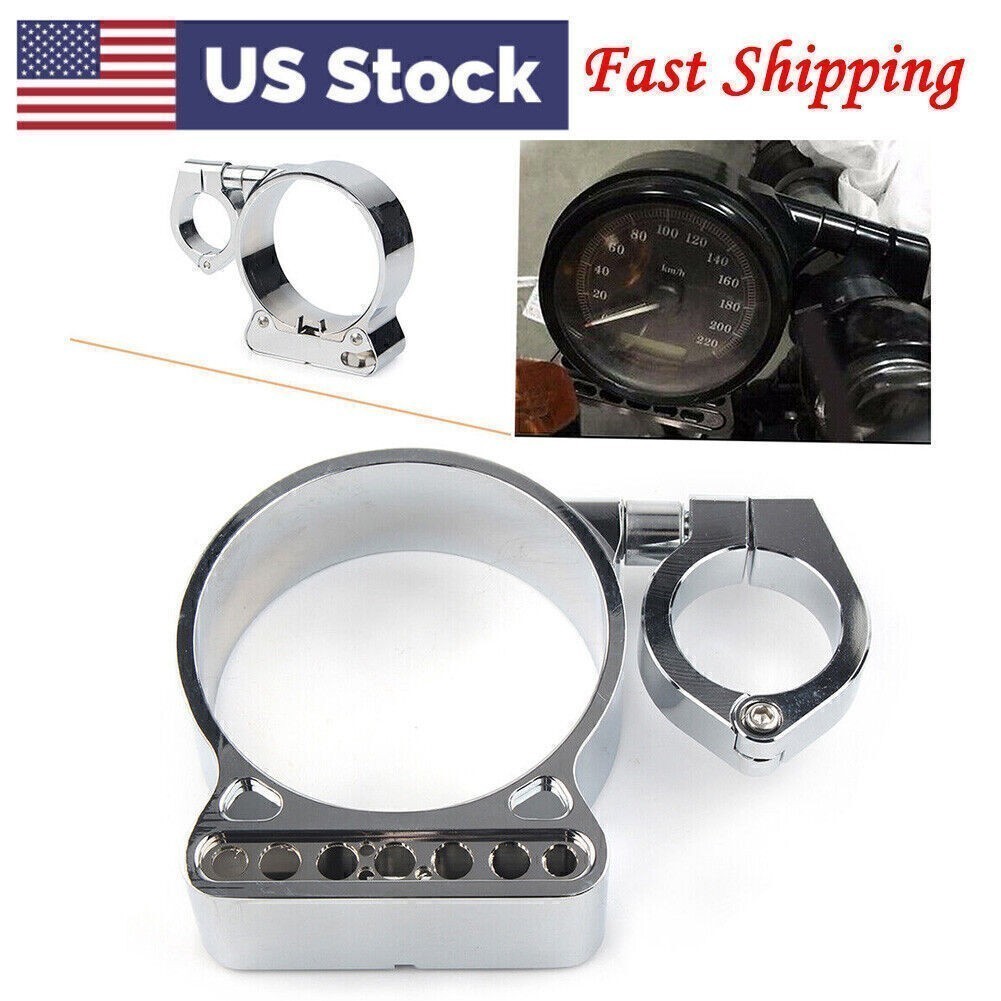 For Harley Sportster 04-14 39mm/16" Side Mount Speedo Relocation Bracket Chrome