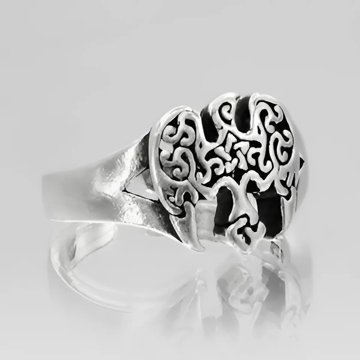 Raven Toe Midi or Pinky Ring - .925 Sterling Silver Wicca Pentagram Jewelry