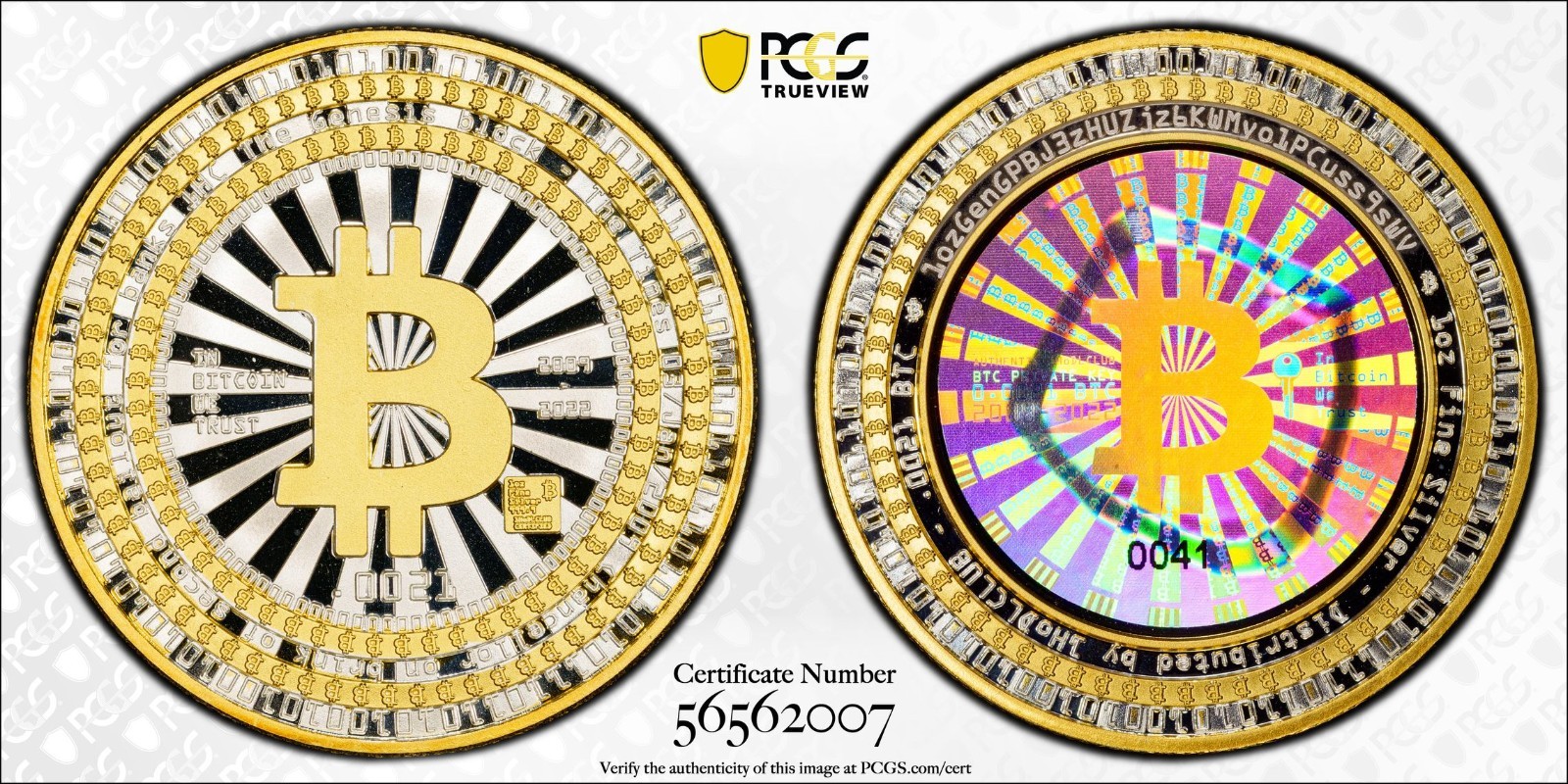 🔥1HoDLCLUB SILVER GENESIS .0021 PCGS PR70DCAM FINEST GRADE (LIKE CASASCIUS)🔥