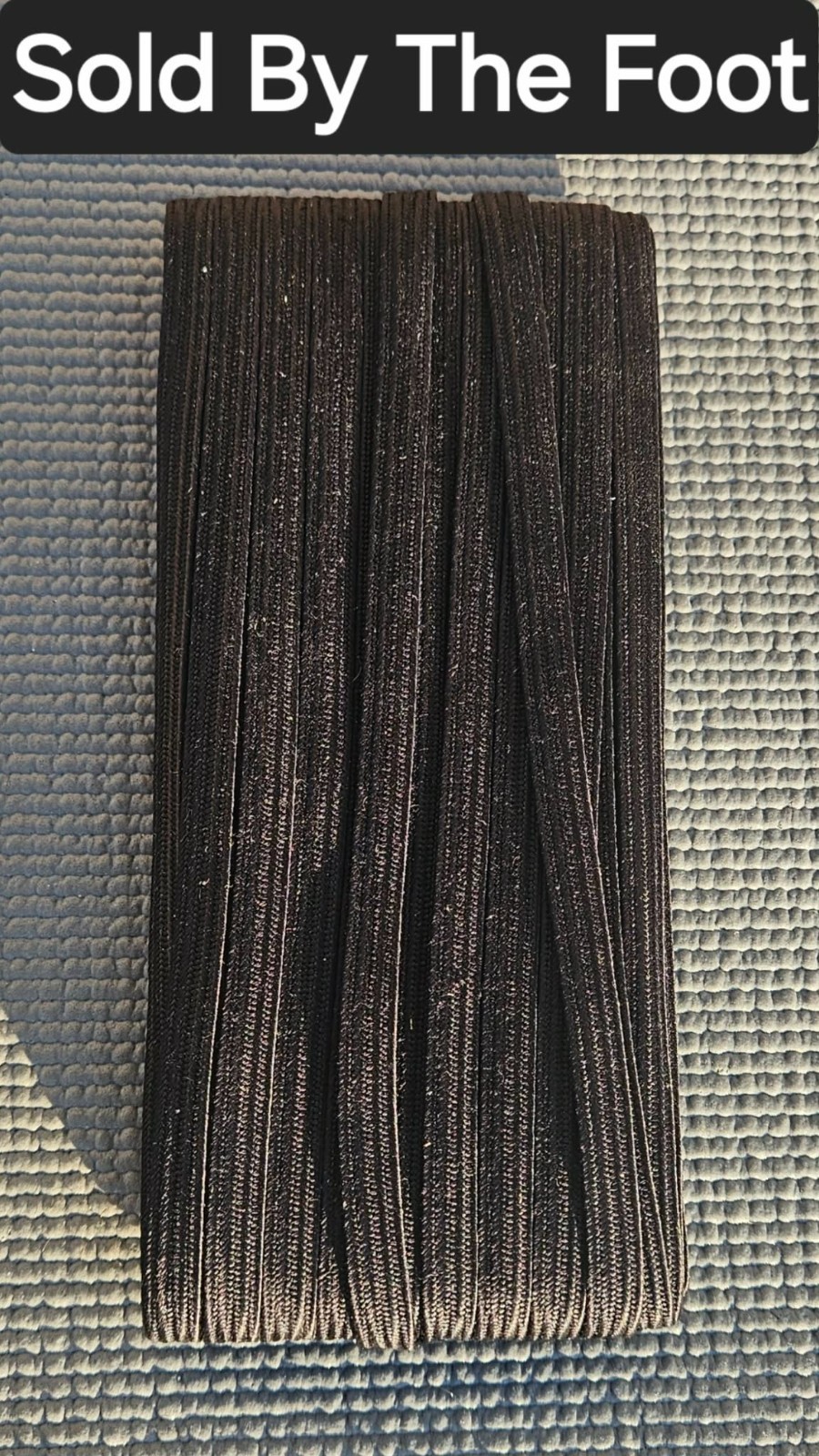 Black 10mm Imported Genuine Japanese Cotton Ito Sold By The Foot For Swords
