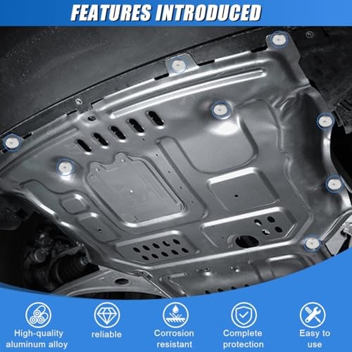 Car Engine Splash Shield Hardware Kit, Engine Lower Cover Pin Screw Bolt, 14PCS