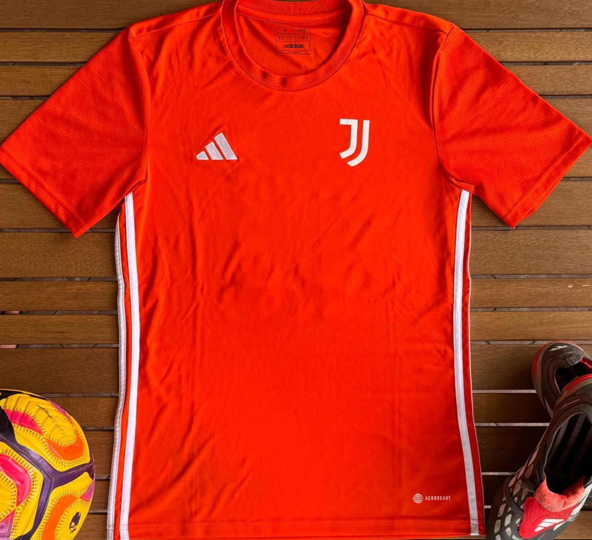 Adidas Juventus Orange White Str Jersey Adult Size S (Measurements Below) Soccer