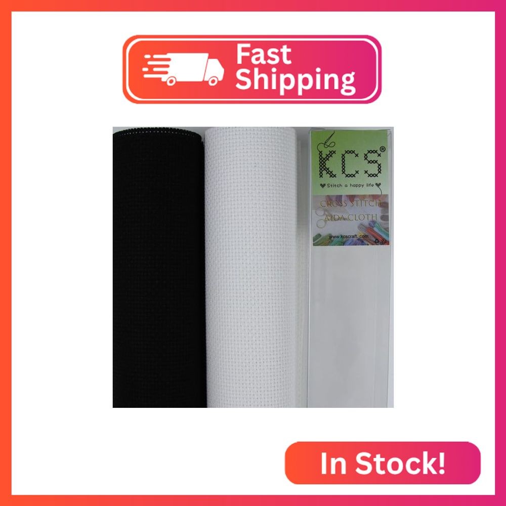 KCS 2 pc of 15" x 18" Counted Cross Stitch Cotton Aida Cloth Needlework Fabric (