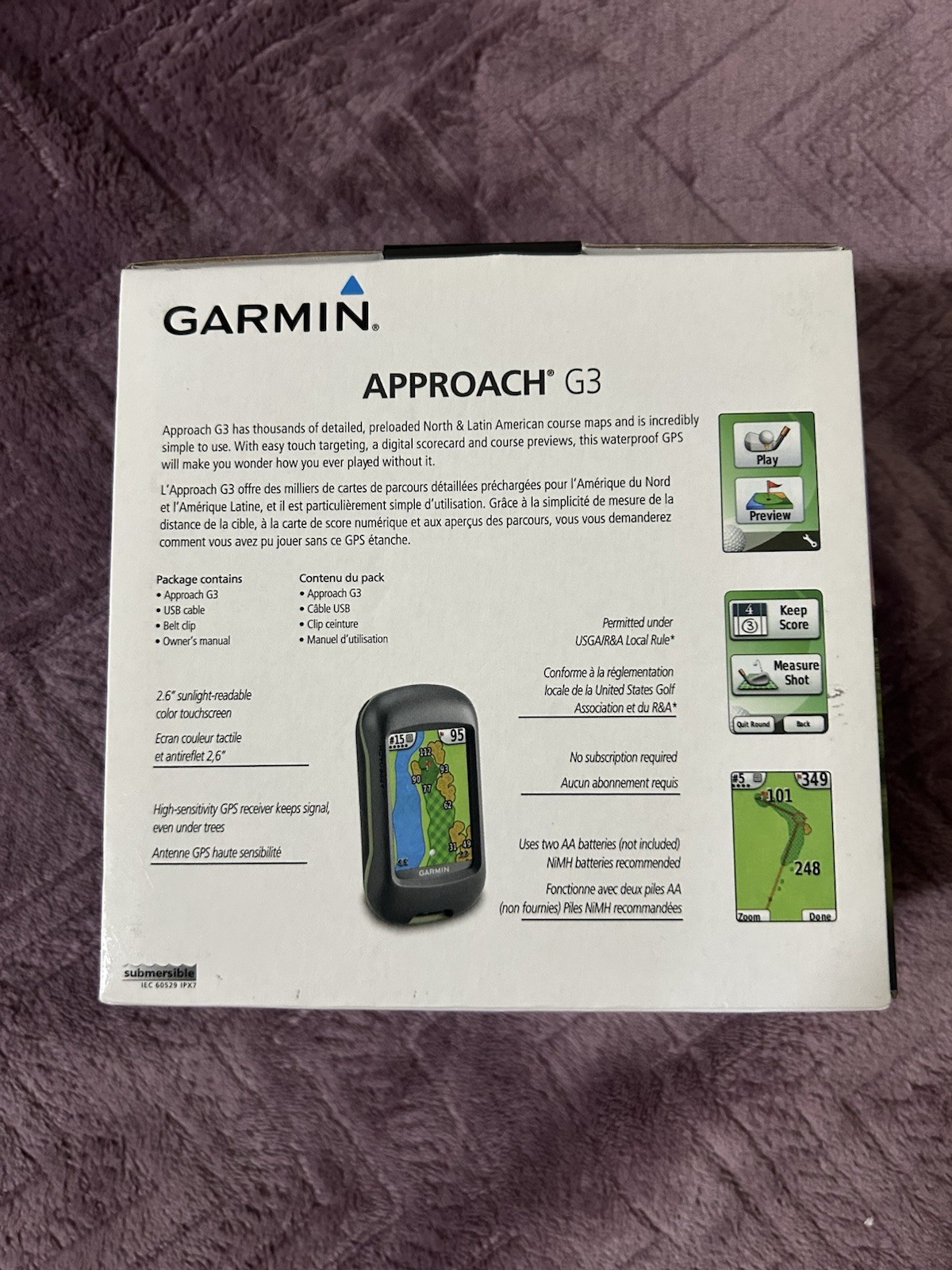 Garmin Approach G3 Handheld Golf GPS Rangefinder Working With Original Box