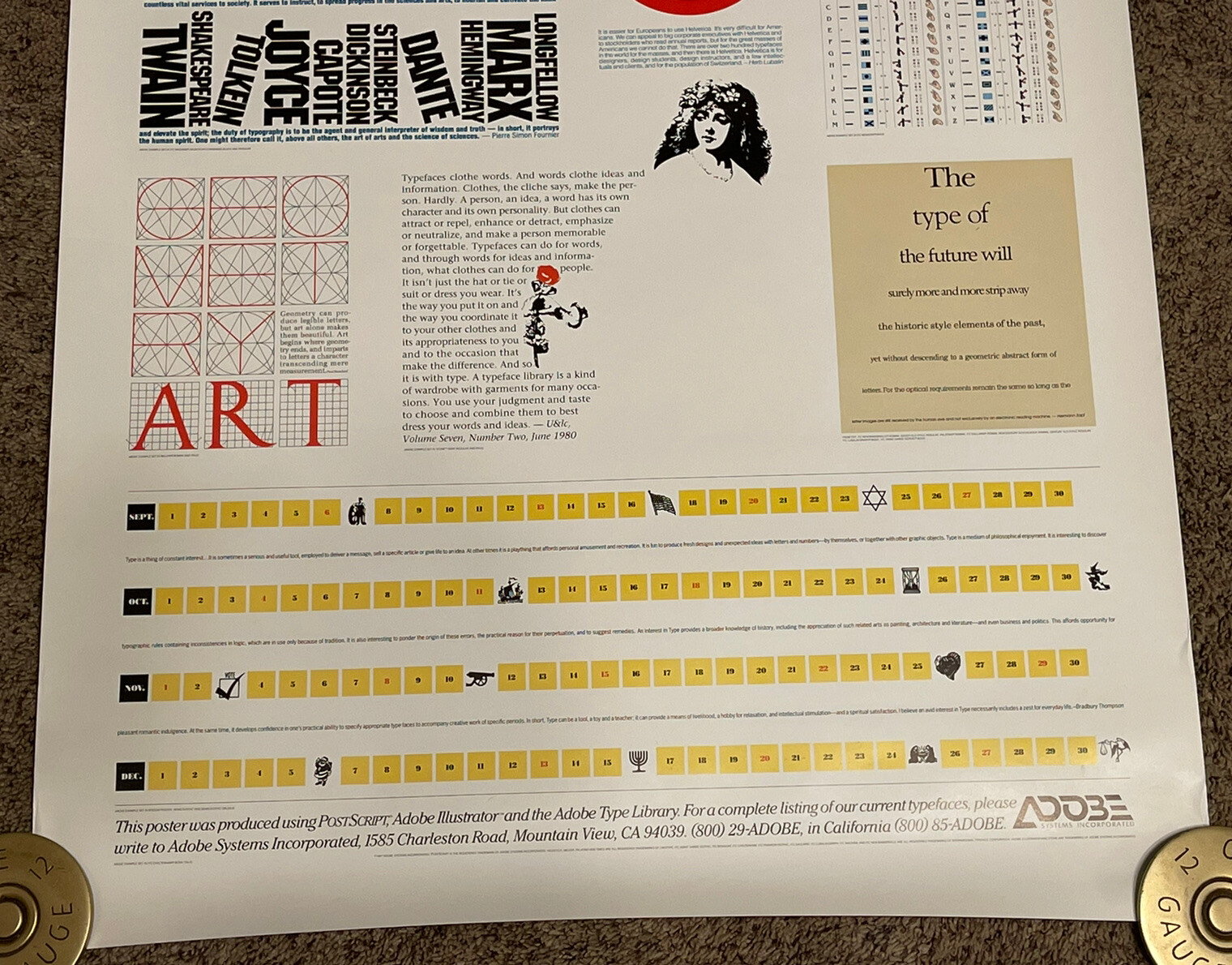 Rare 1987 ADOBE “Doing It With Type” Postscript Poster, 23x35, Rolled