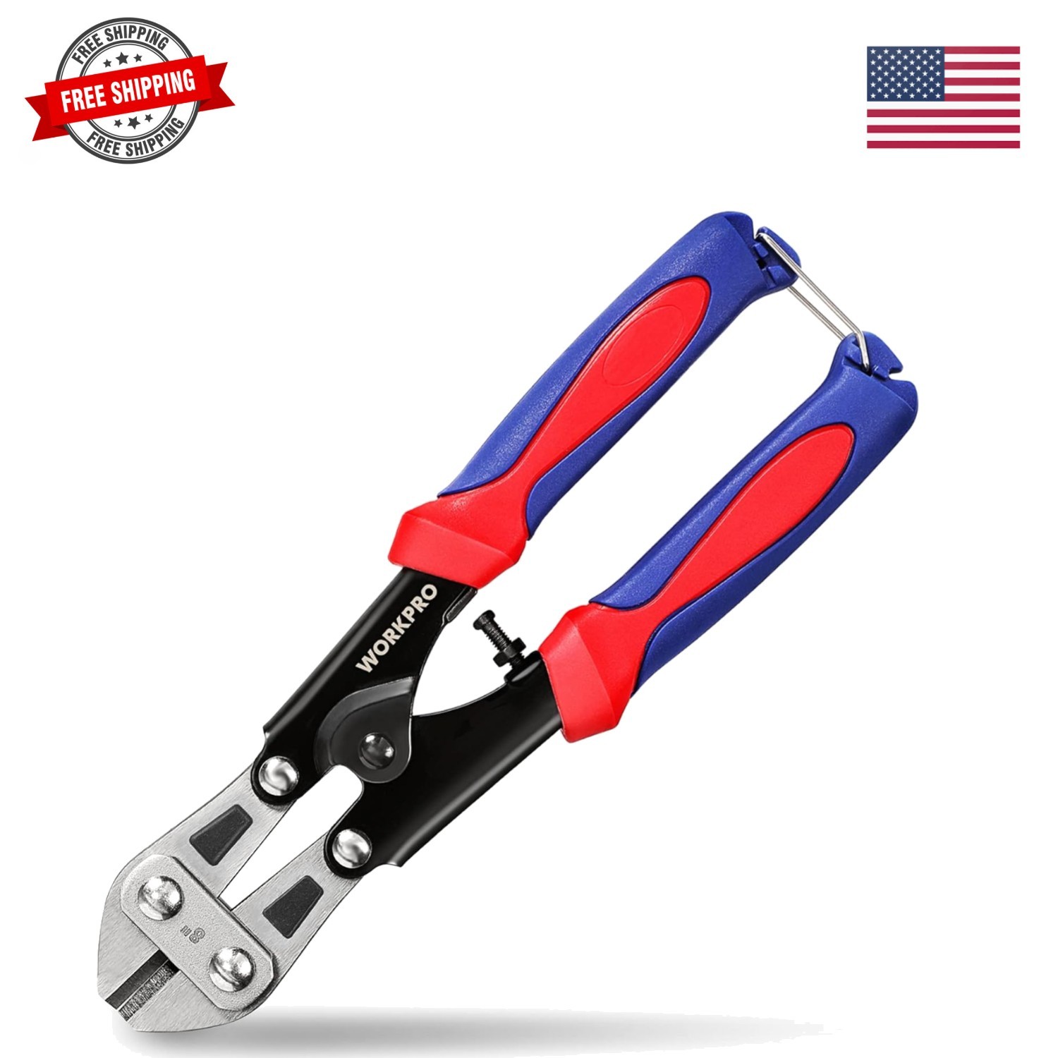 Mini Bolt Cutter 8-inch, Spring Loaded Small Heavy Duty Wire Cable Cutter, Sn...