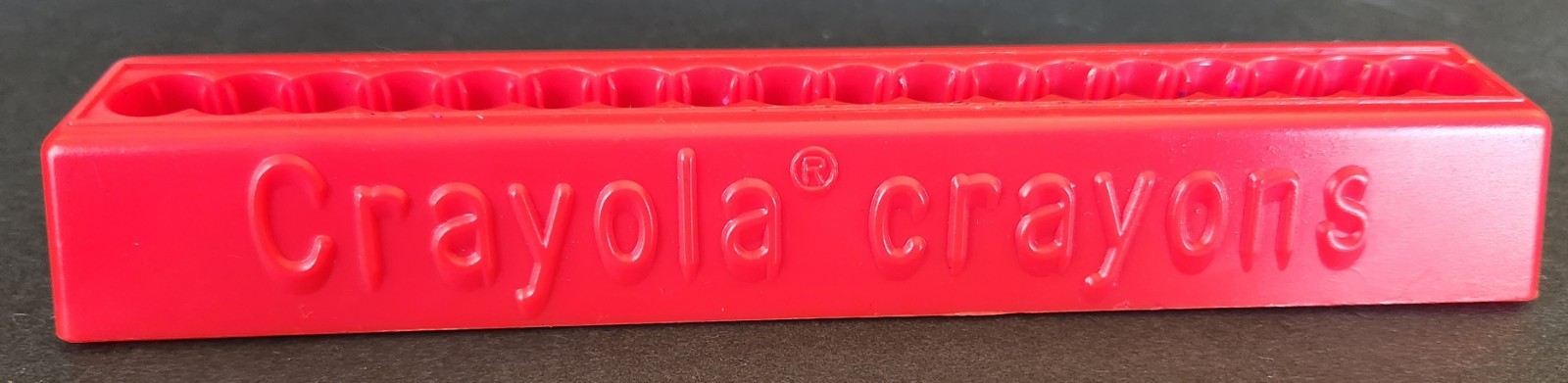 Vintage Crayola Crayons Red Plastic Holder  Rare 1970's