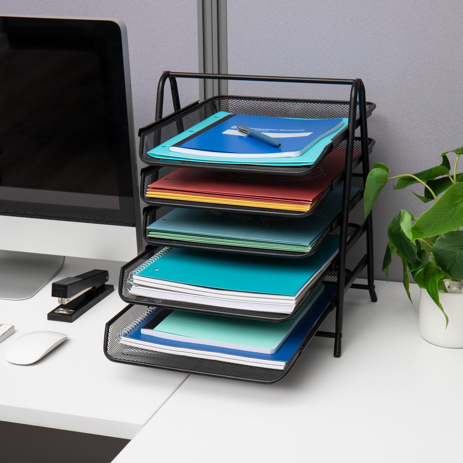Mind Reader 5-Tier Paper Tray, Desktop Organizer, File Storage, Office