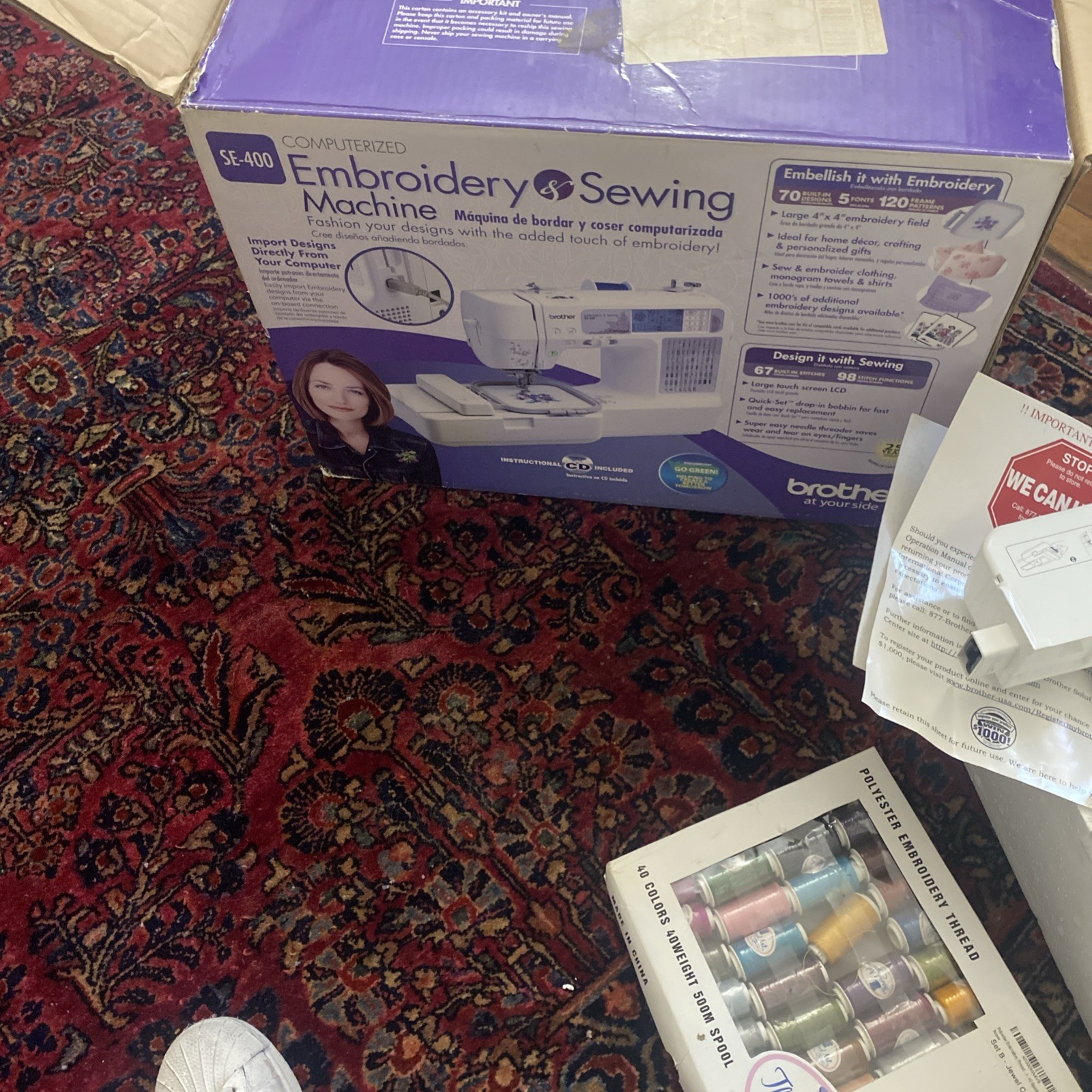 Brother SE-400 Computerized Embroidery Sewing Machine - complete still in box