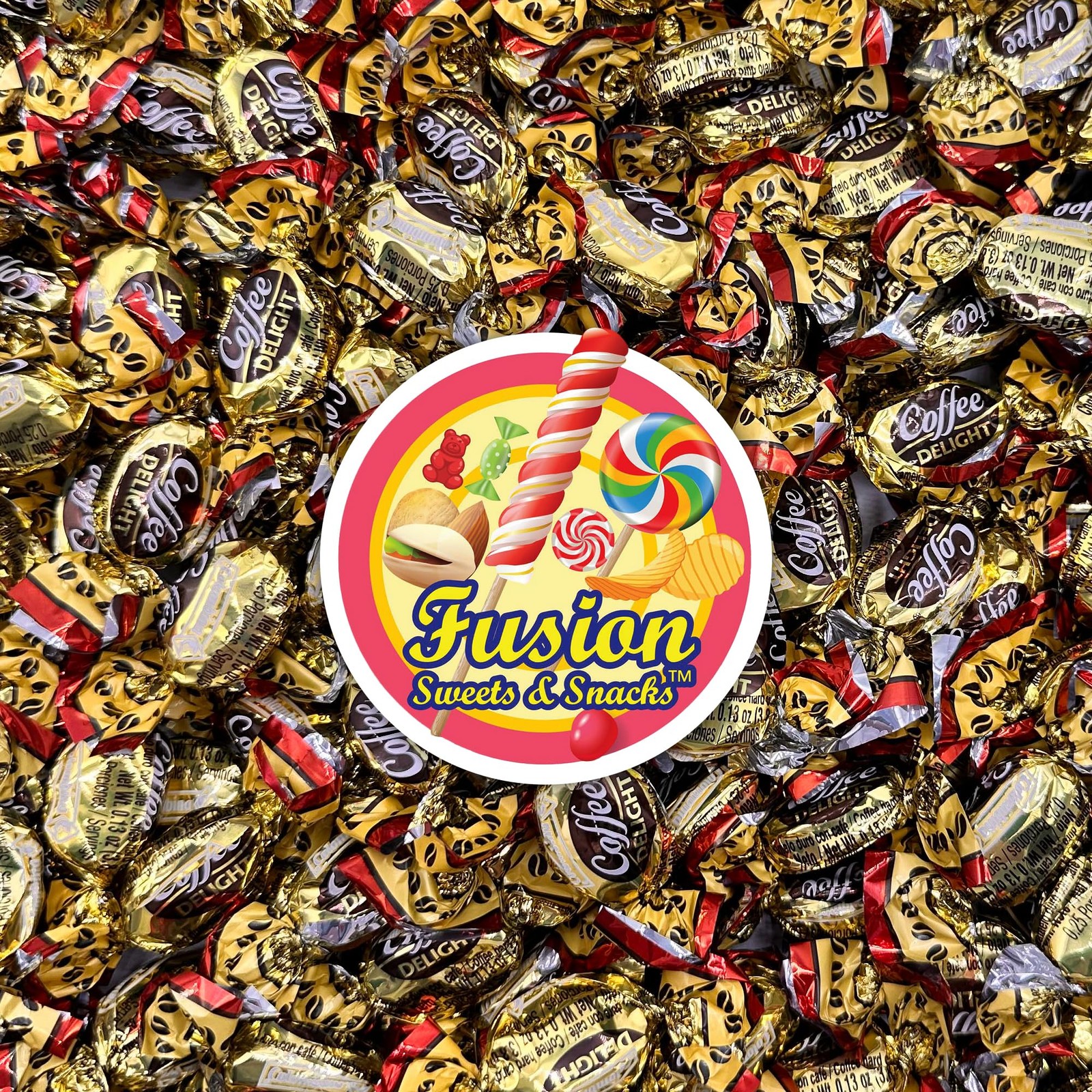 Coffee Delight - 1 Pound Bulk Bag - Coffee Candy Individually Wrapped - Hard Can