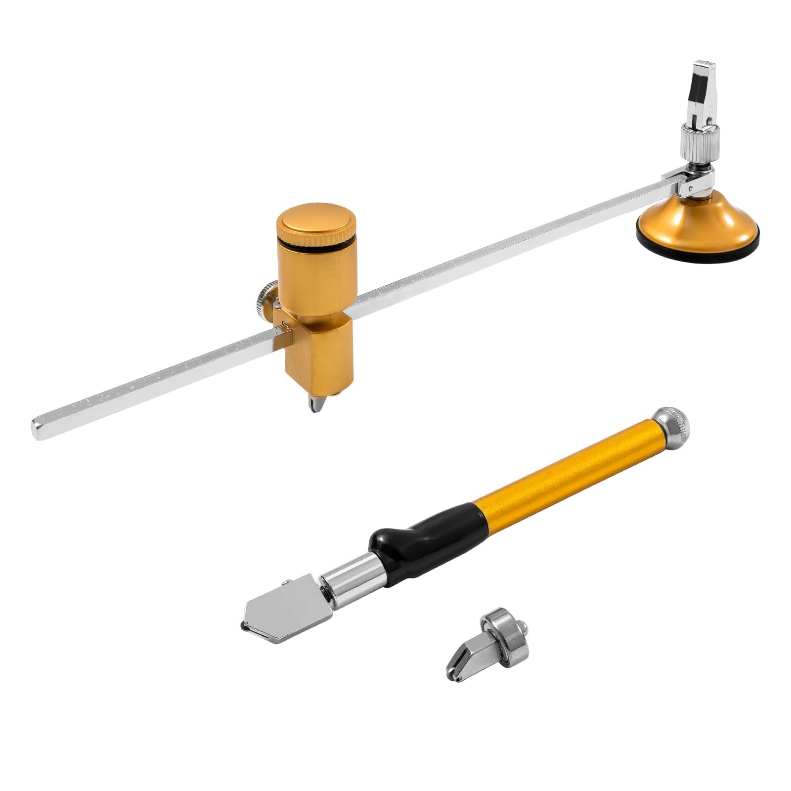 Circular Glass Cutter, Adjustable Circle Glass Cutting Tools, 360° Cutter Hea...
