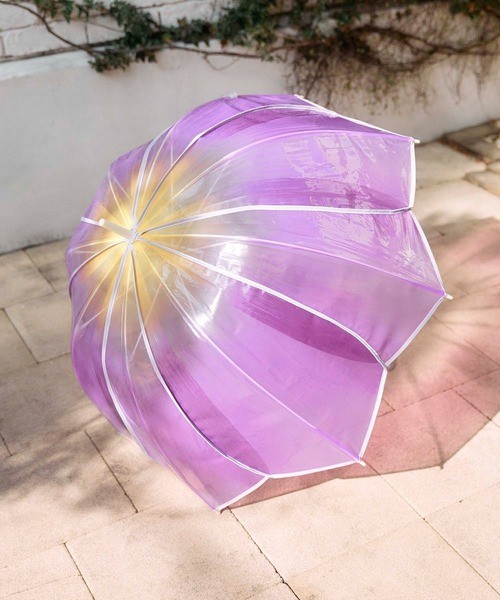 Wpc Tulip Umbrella Clear Vinyl Long 61cm Purple Women Japan New