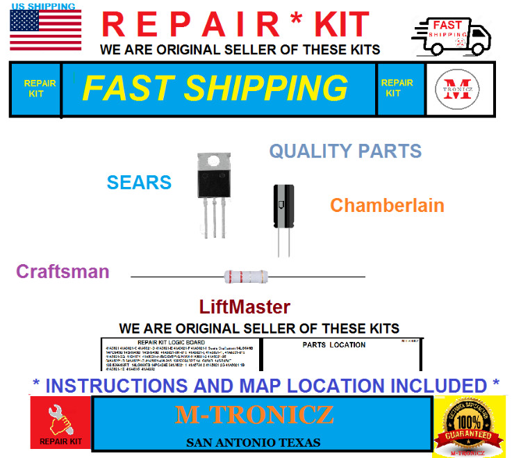 REPAIR KIT LOGIC BOARD FOR LiftMaster Craftsman  41A5021-1H,  41A5021-1M -315