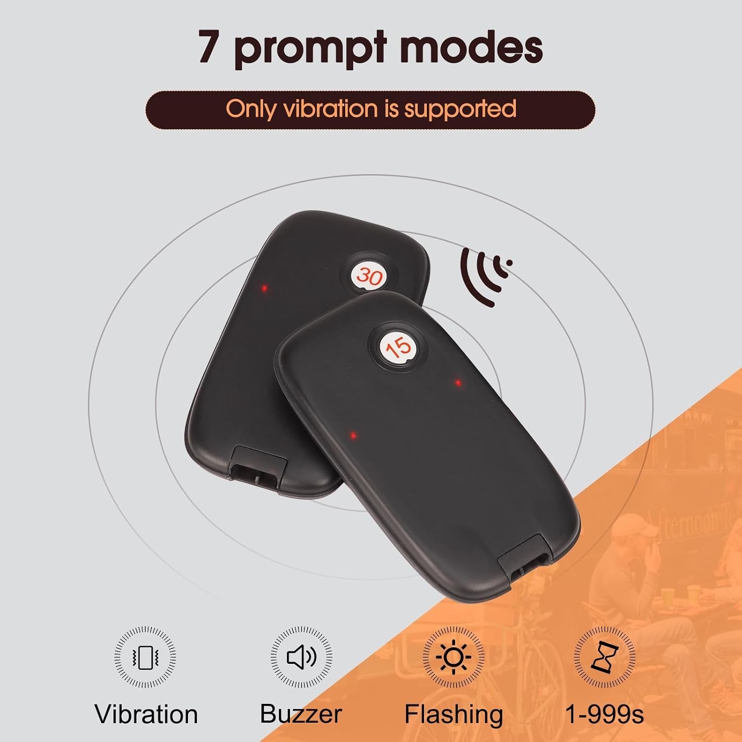 Wireless Restaurant Buzzer System with 30 Pagers - Custom Alerts & Long Range