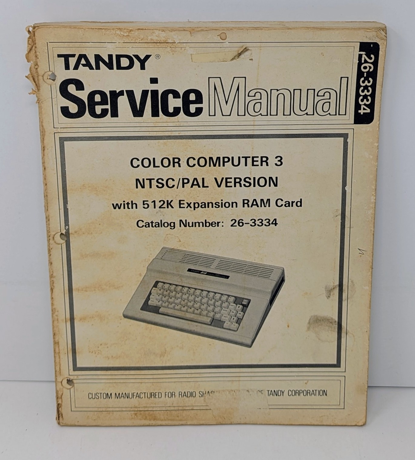 Radioshack Tandy TRS-80 CoCo Color Computer 3 Service Manual 26-3334 - Original!