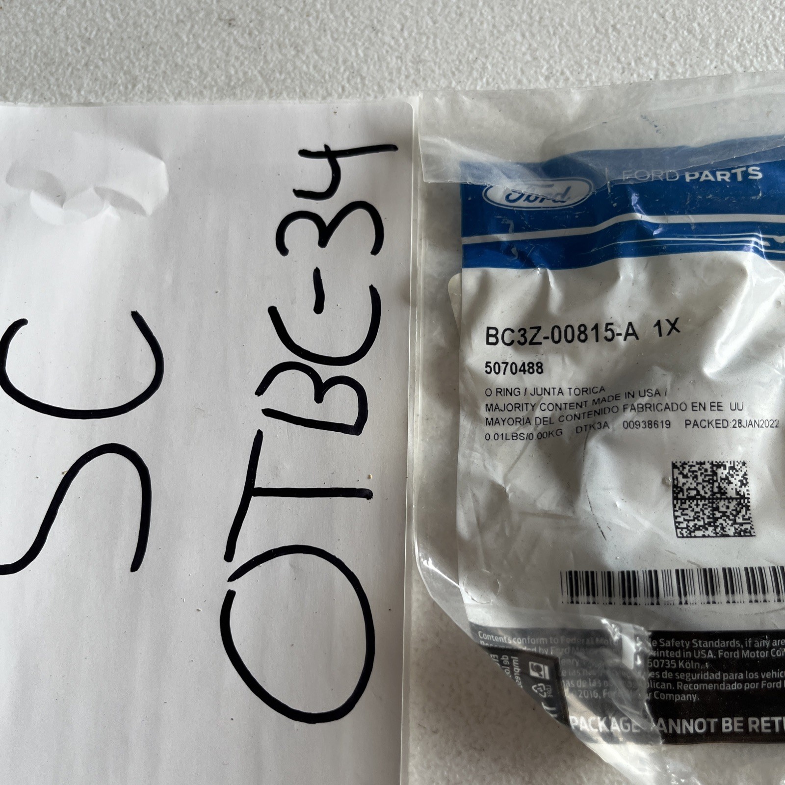 Genuine Ford O Ring OEM BC3Z-00815-A