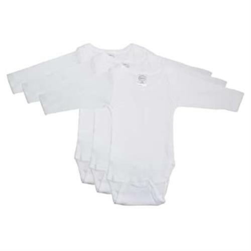 Rib Knit White Long Sleeve Jumpsuit 3-Pack: Large 18-24 Months