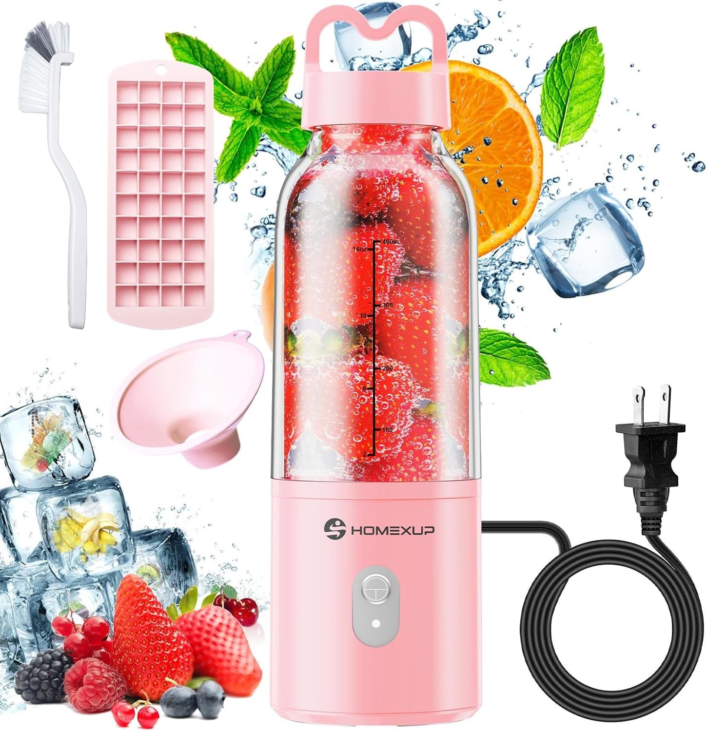 Portable Personal Blender 17 OZ/500 ML Juicer, 175W Personal Size Blender, Ideal