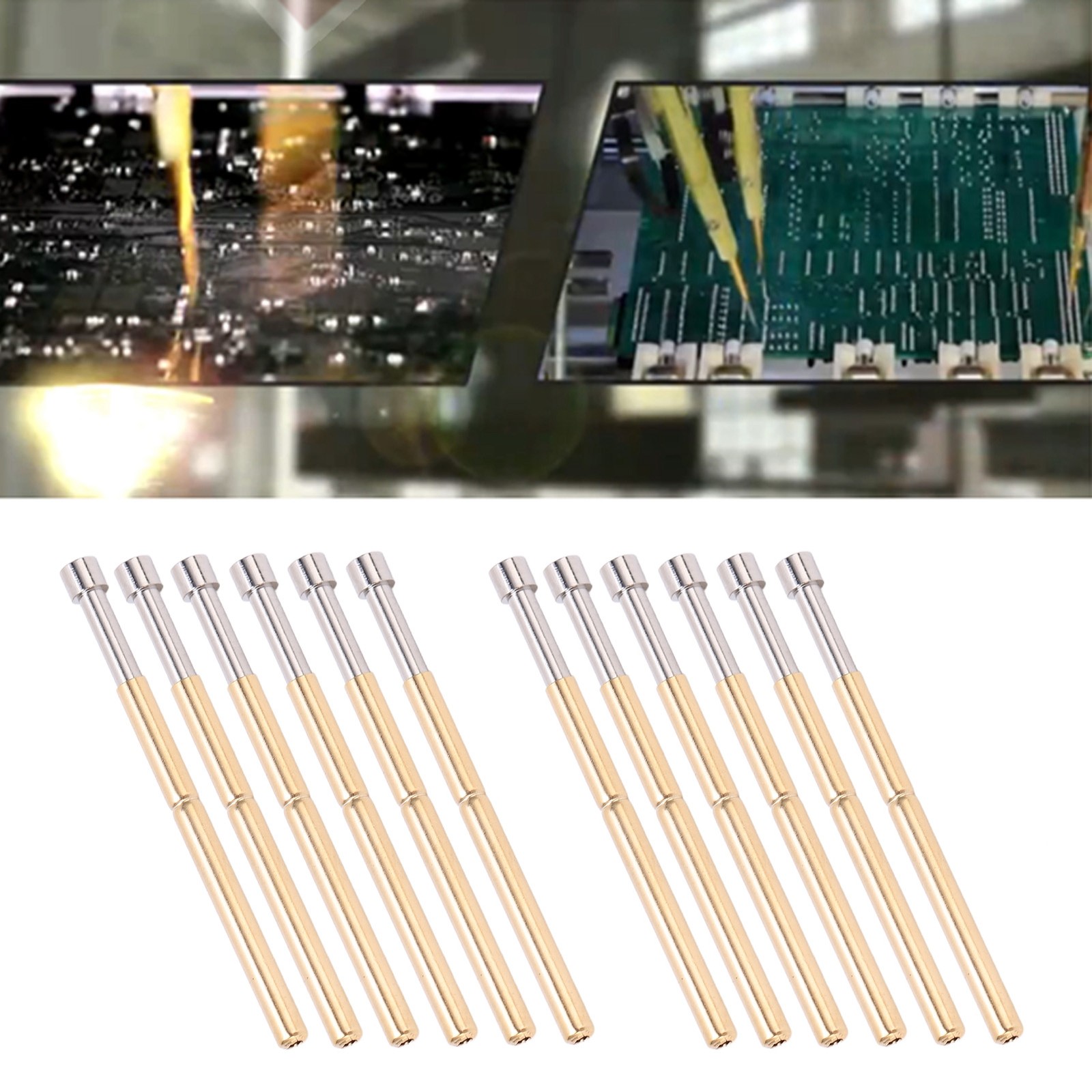 100pcs Spring Test Pogo Pin Concave Head Type Brass Material 2.02mm/0.1in