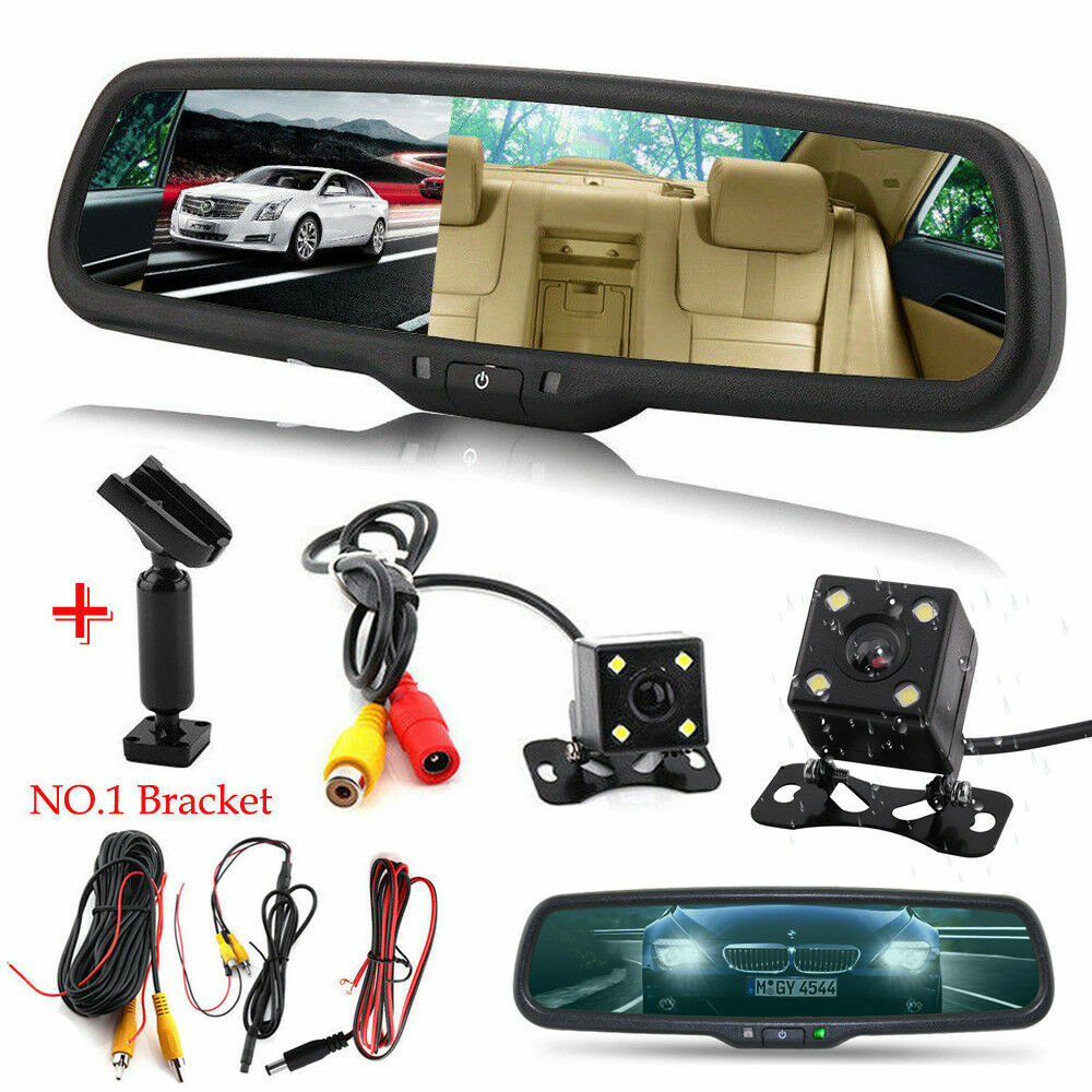 Car Rear View Kit 4.3" LCD Mirror+Night Vision Reversing Camera with No1 Bracket