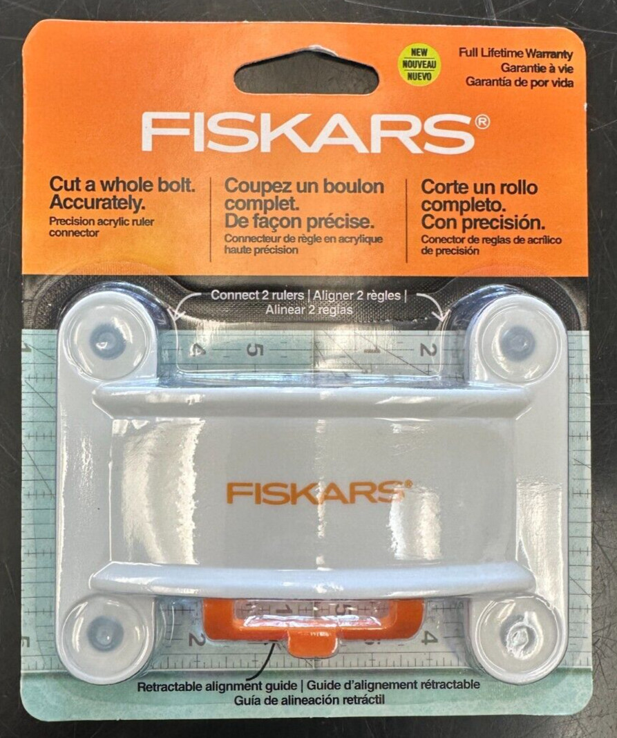 FISKARS Crafts 187690-1001 Ruler Connector Acrylic, White NEW