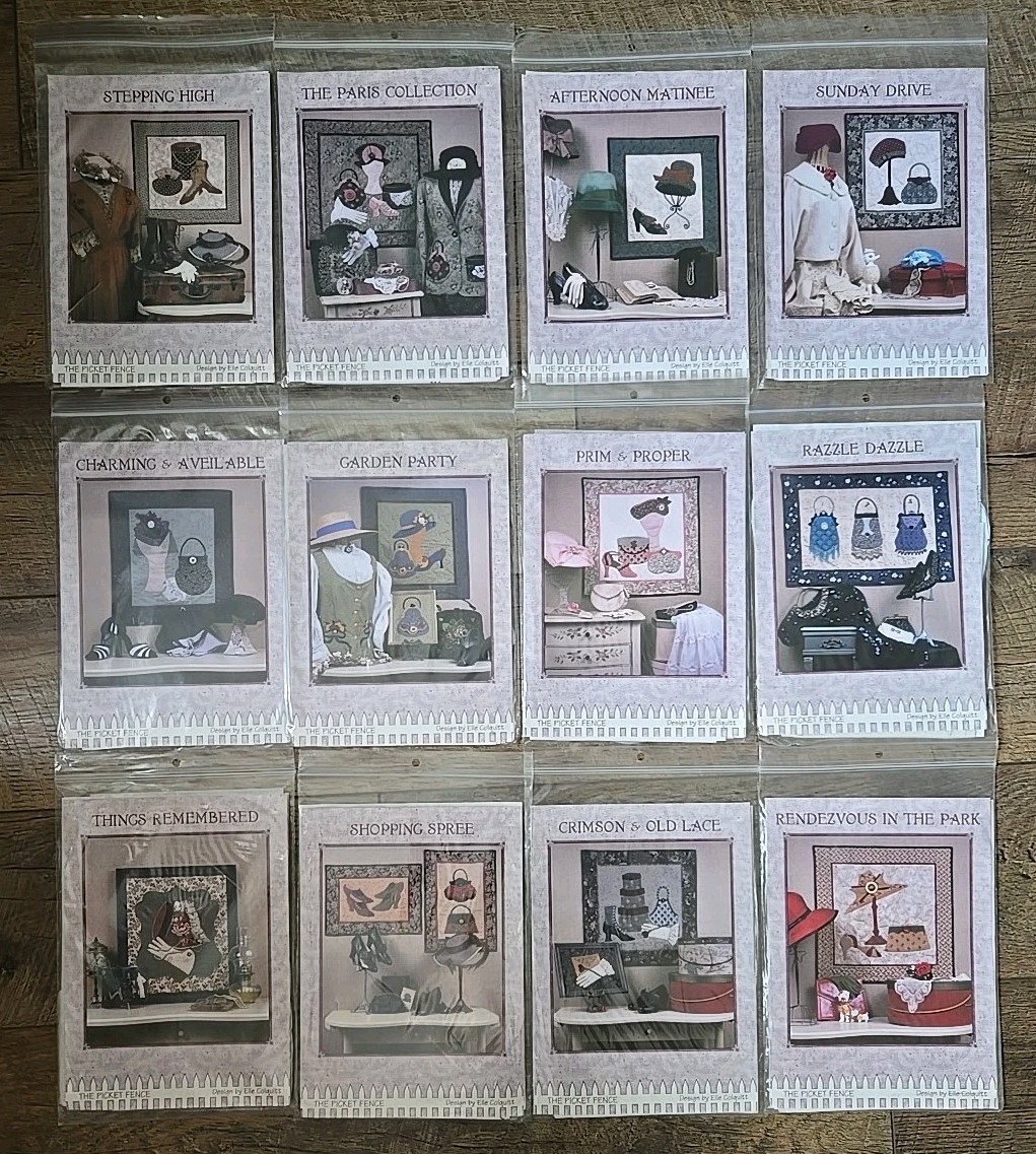 Lot 12 VTG The Picket Fence Quilting Different Quilt Patterns by Elle Colquitt