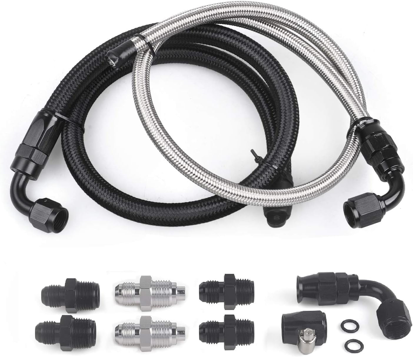 25Inch AN6 Power Steering Pump Hose Kit Compatible with Chevy C10 Connects GM Ty