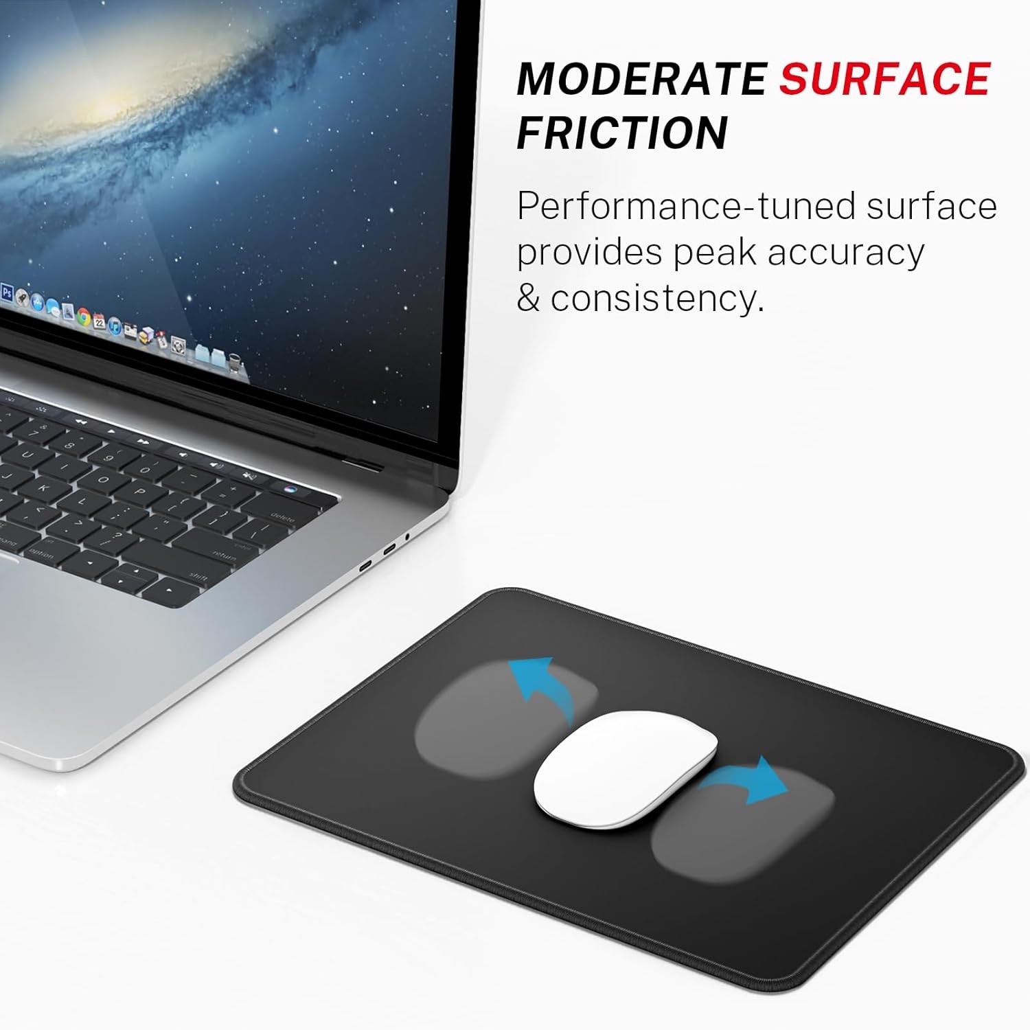 MROCO Mouse Pad [30% Larger] with Stitched Edges, 3 Pack 3 Count, Black