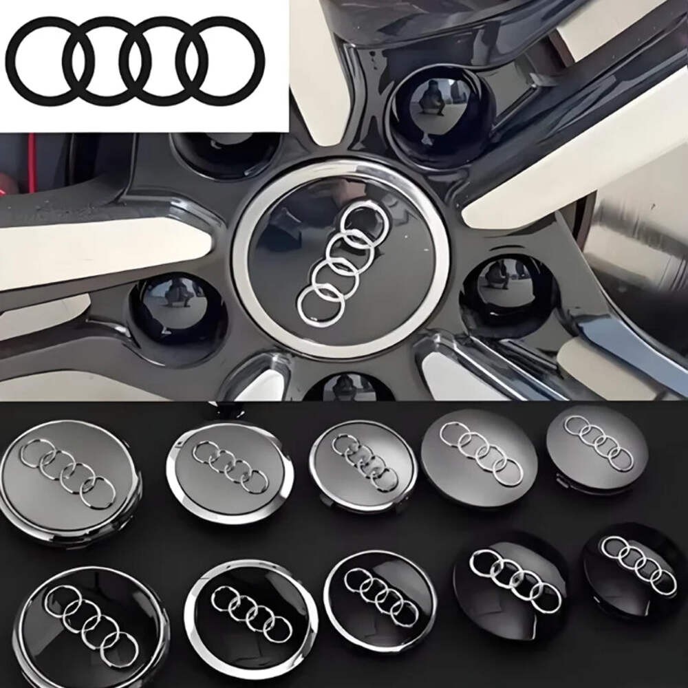 4PCS 60mm 61mm 68mm 69mm 77mm Car Wheel Center Cap Hub Cover Badge For Audi A6 A