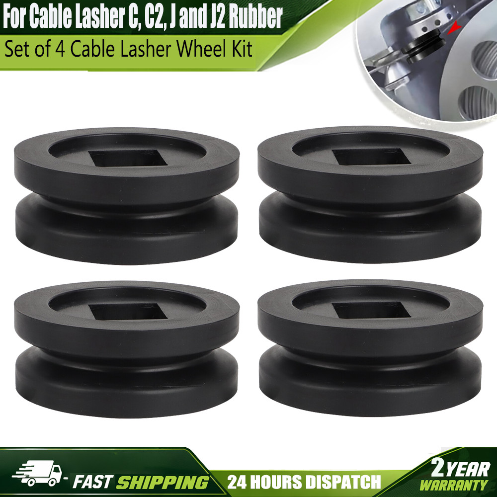 4X Cable Lasher Stand Drive Wheels Kit Rubber For Cable Lasher Machine C-C2,J-J2