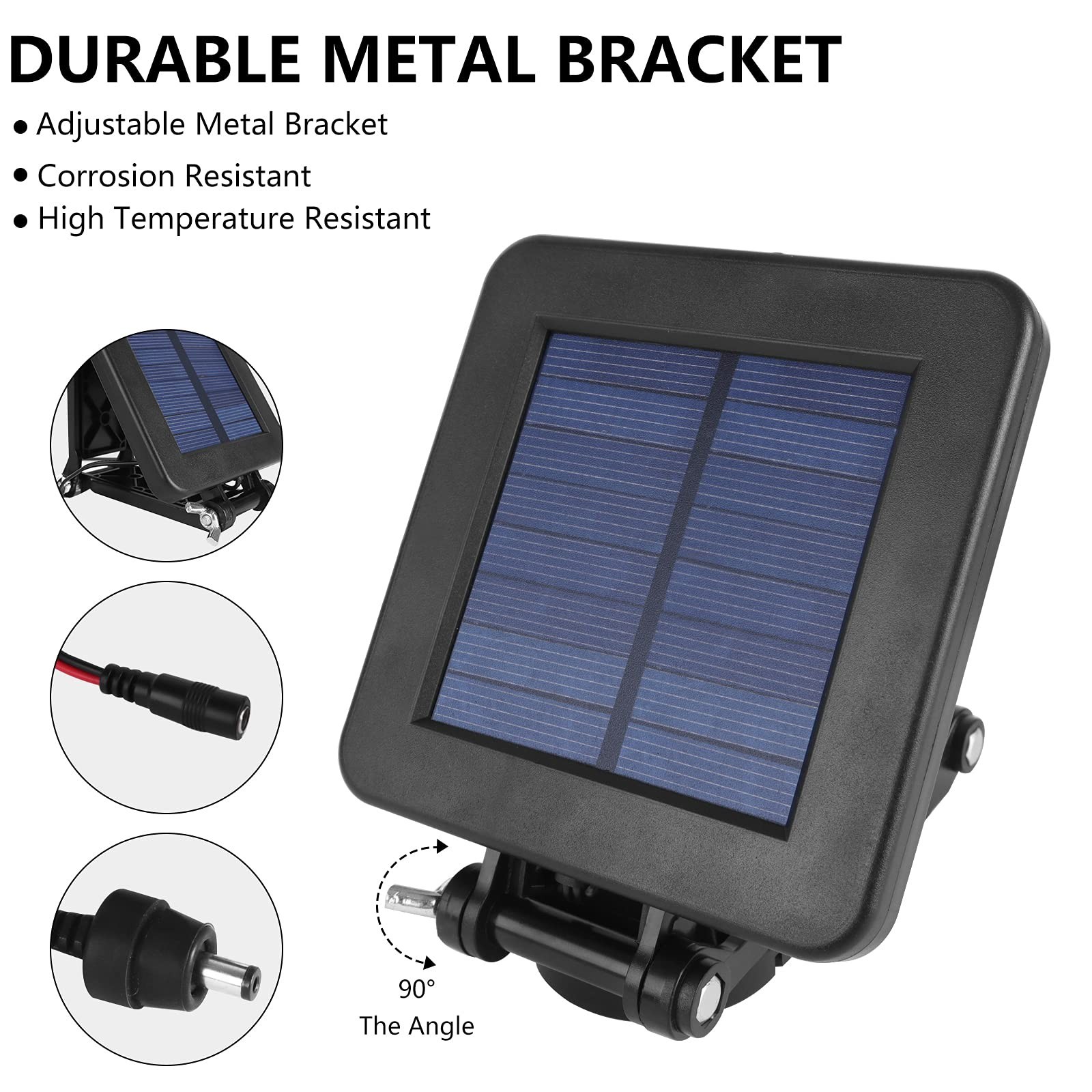 6V Waterproof Solar Panel Charger for Deer Feeder - Adjustable Bracket & Clips