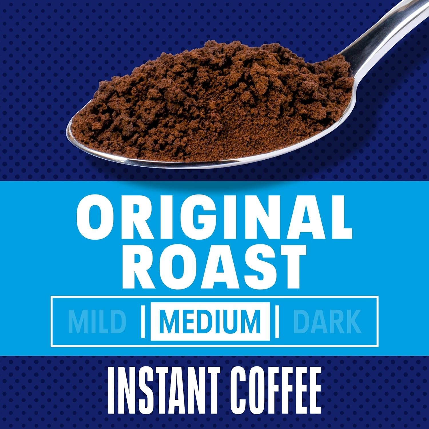 Maxwell House Original Roast Instant Coffee, 8 oz Jar.