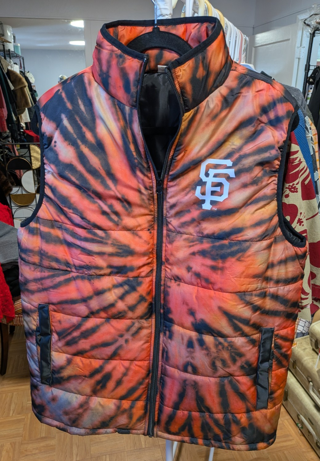 Grateful Dead San Francisco Giants 2025 VIP Tie-Dye Puffer Vest L- New!