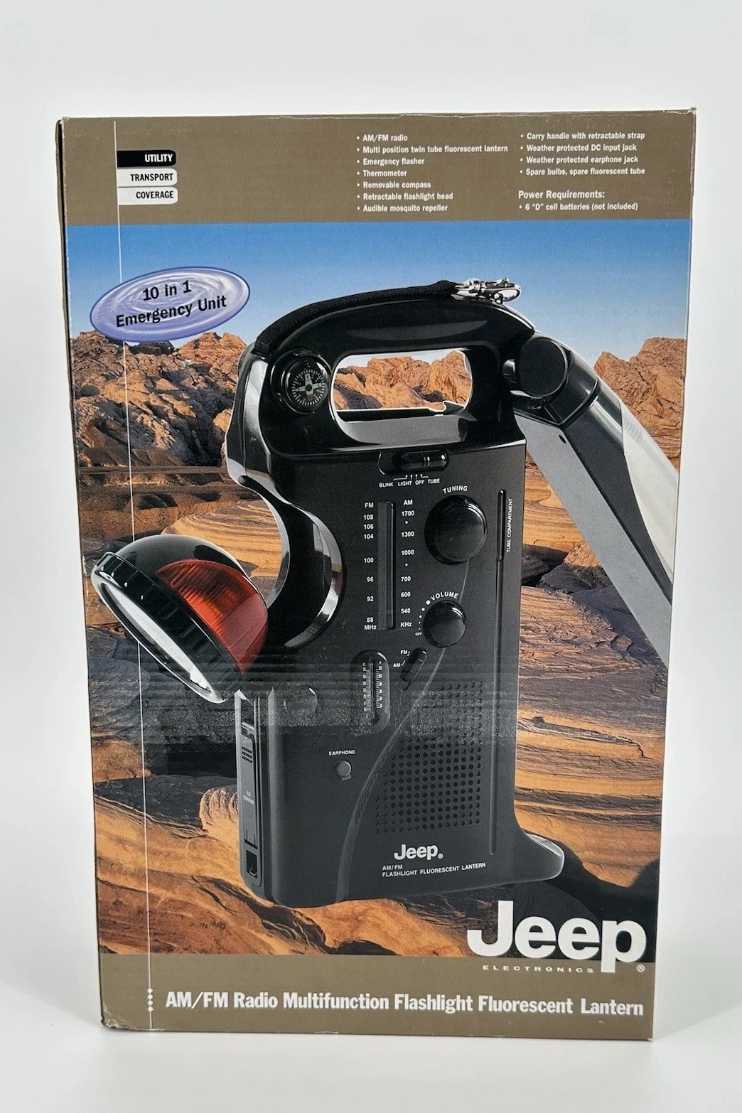 JEEP Utility AM/FM Radio Multifunction 10 in 1 Emergency Unit Lantern Compass