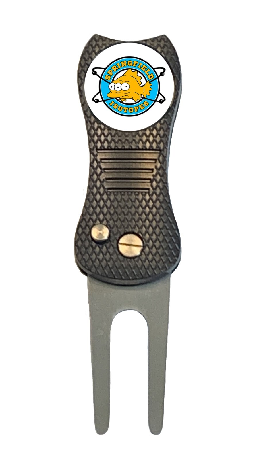 The Simpsons Springfield Isotopes Homer Golf Ball Marker +Switchblade Divot Tool
