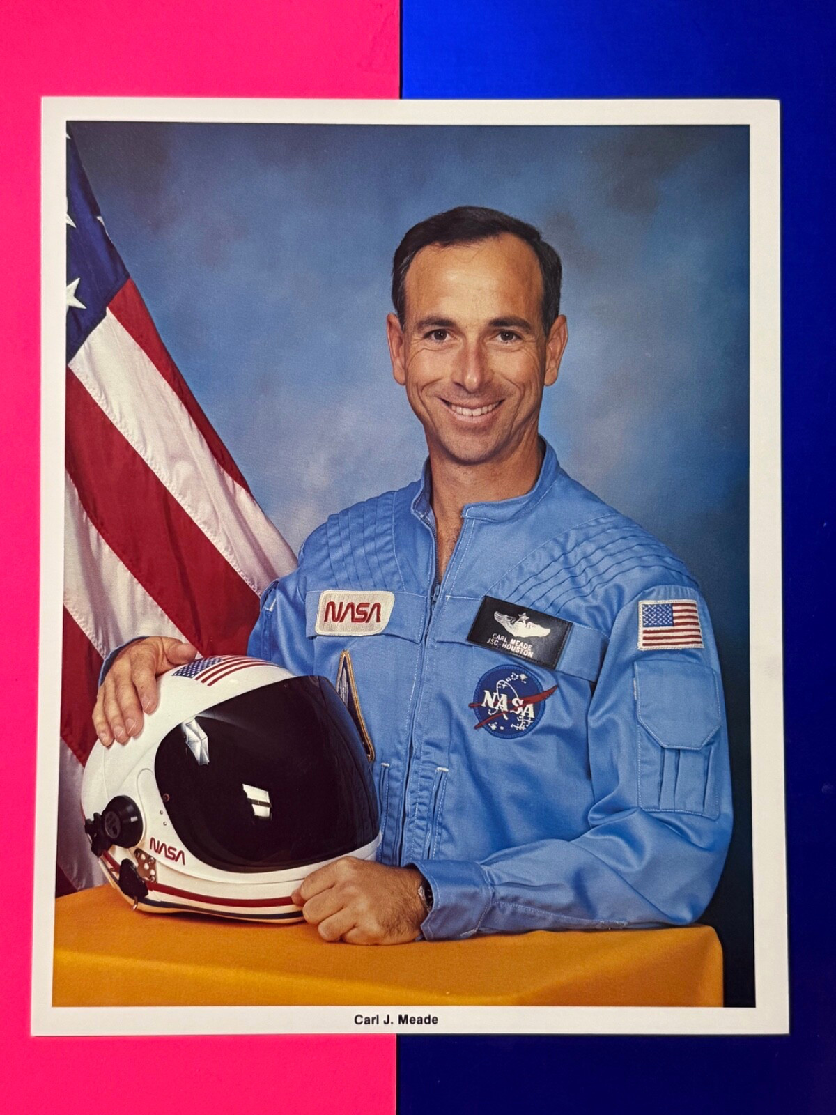 CARL MEADE STS ASTRONAUT  NASA RELEASED COLOR LITHO