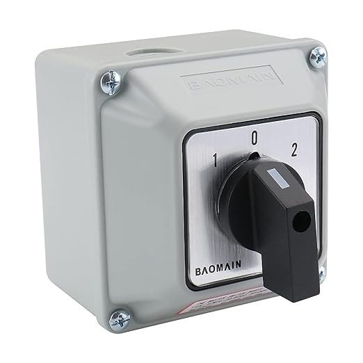 Rotary Changeover Switch 660V 20A 3 Position 2 Phase ON-OFF-ON with Wider Box
